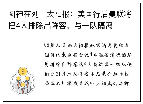 圆神在列❗太阳报：美国行后曼联将把4人排除出阵容，与一队隔离